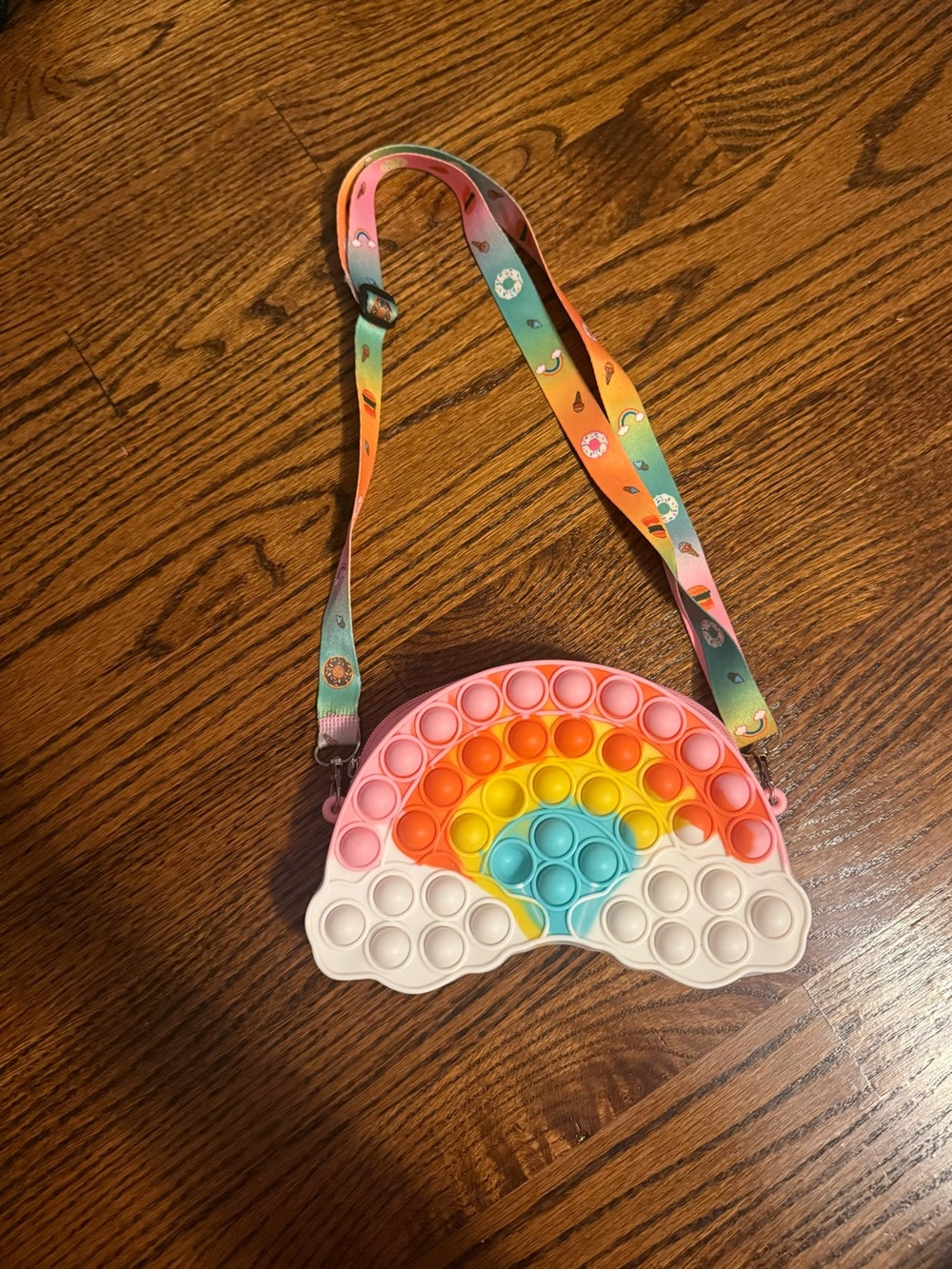 Rainbow Pop-It Crossbody Bag for Kids - Pink Multicolor